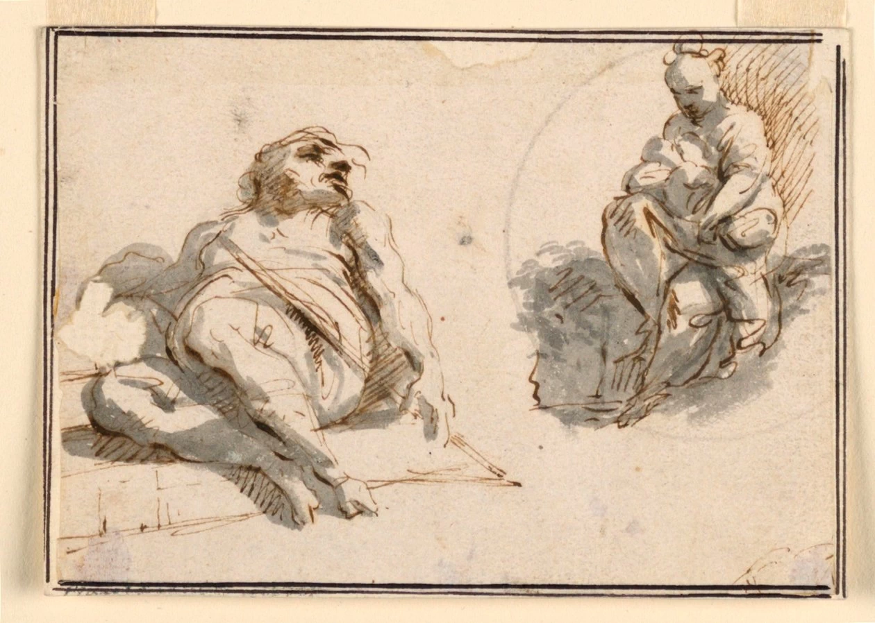 Un uomo che dorme e una madre con bambino - Smithsonian Institution, Museum